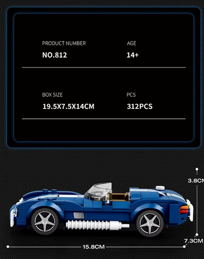 Bouwset Blauwe Sportwagen