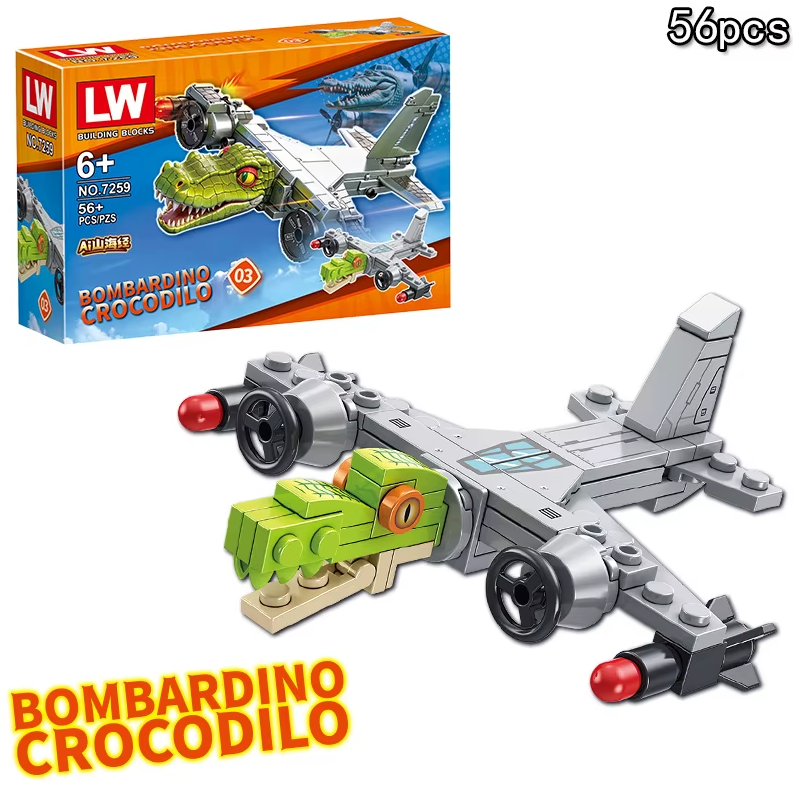 Bombardino Crocodilo Bouwset – 56 Stuks