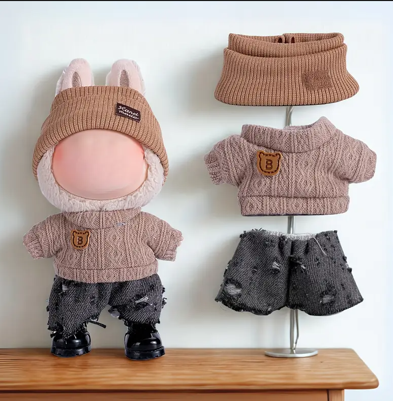 Labubu Outfit – 17cm Brown