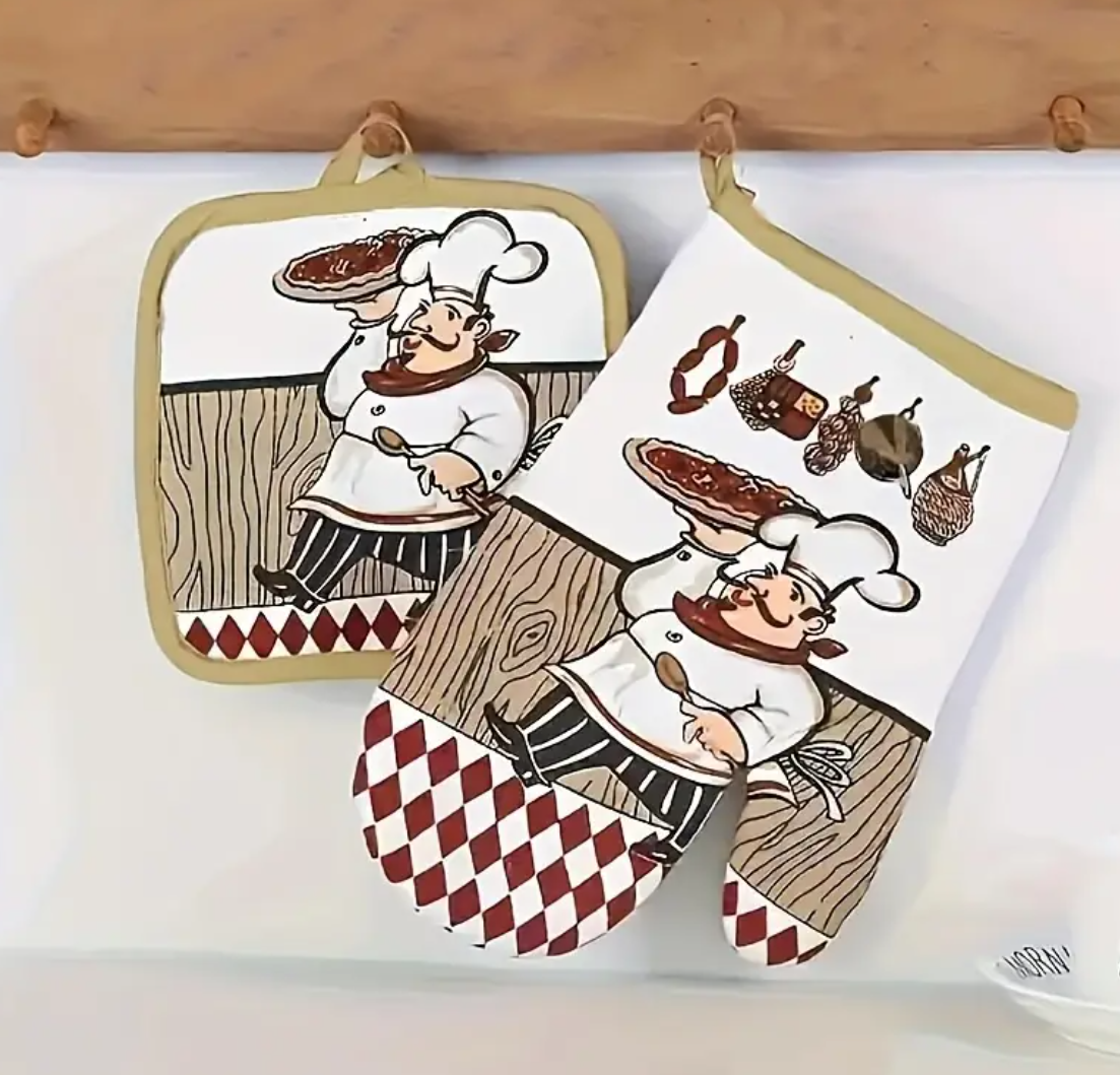 Gant de cuisine dessin animé chef
