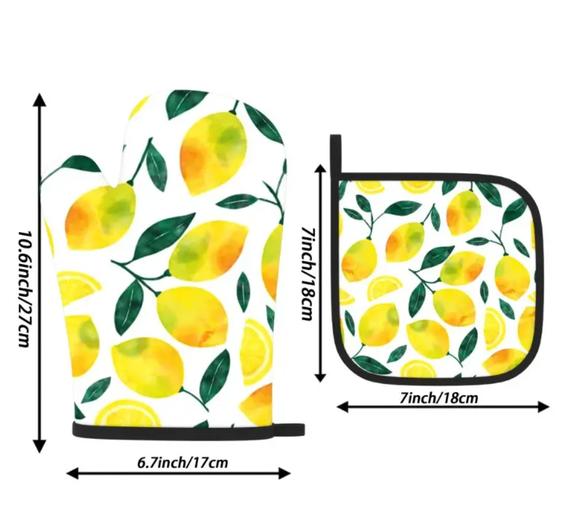 Gant de cuisine motif citron