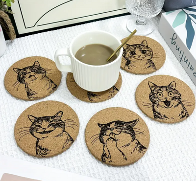 Dessous de verre têtes de chat