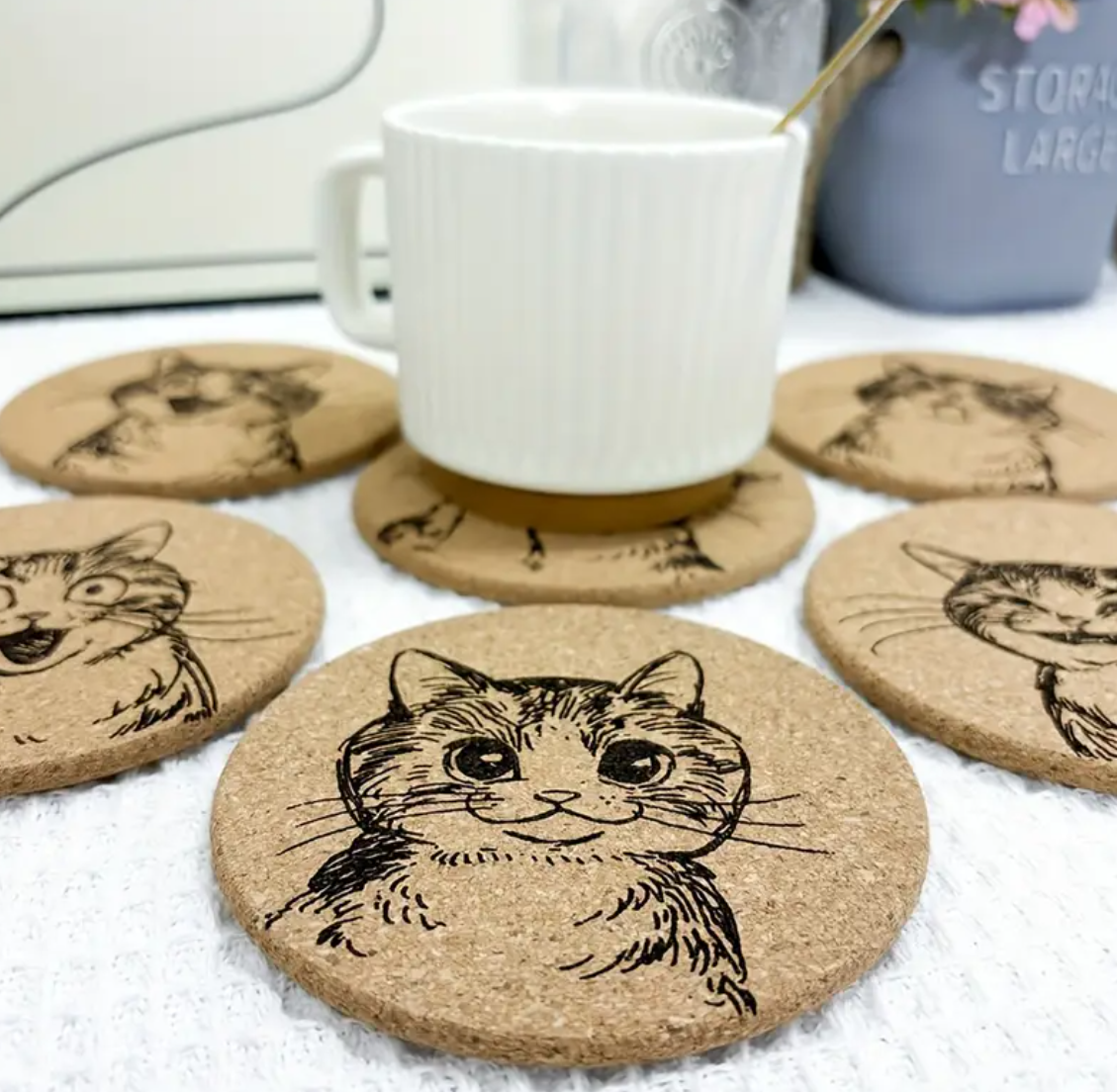 Dessous de verre têtes de chat