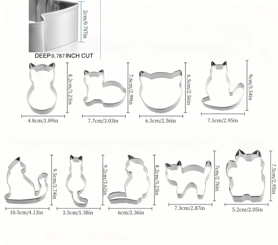 9-delige katten koekvormenset