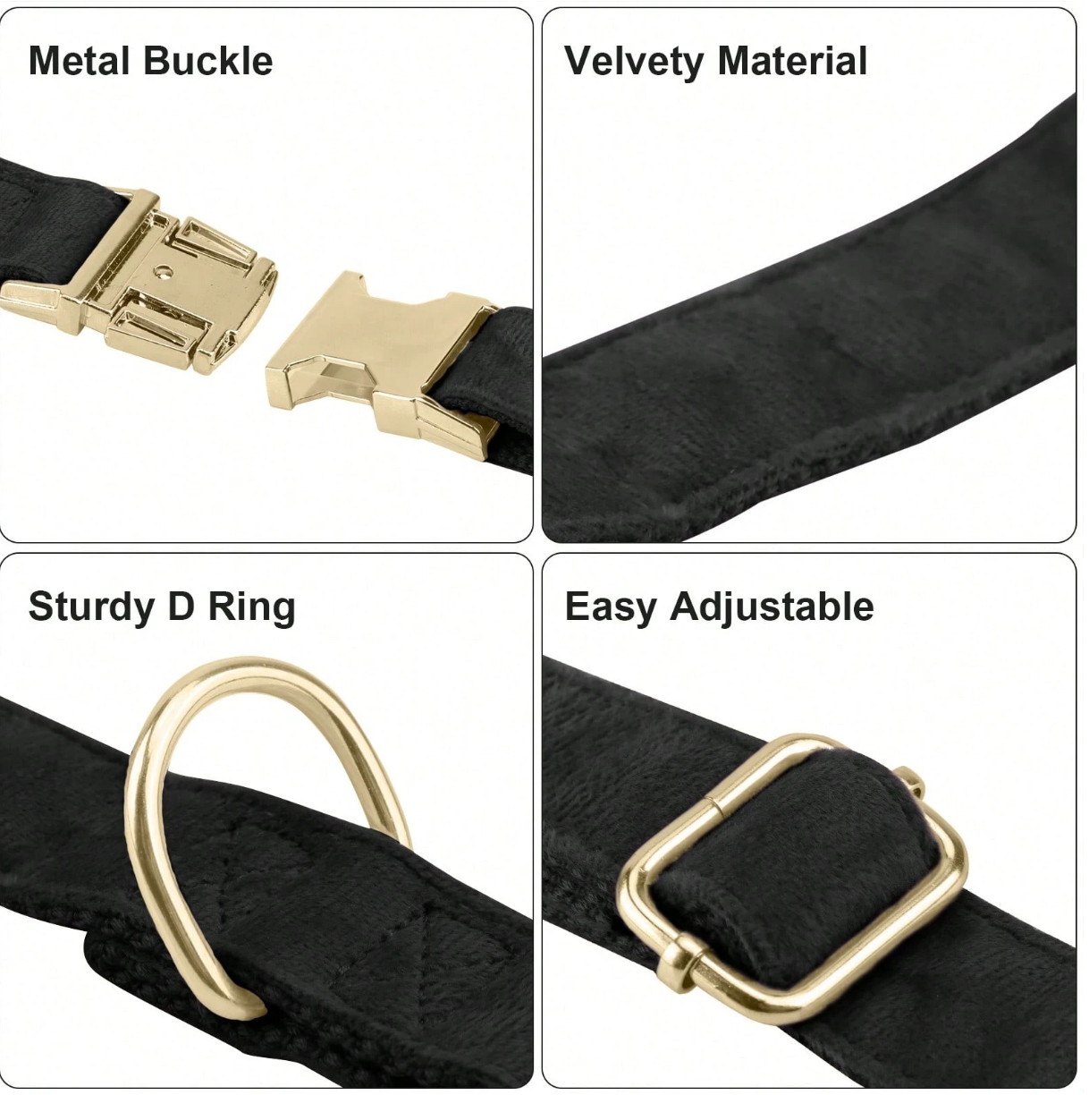 Grijze fluwelen hondenhalsband