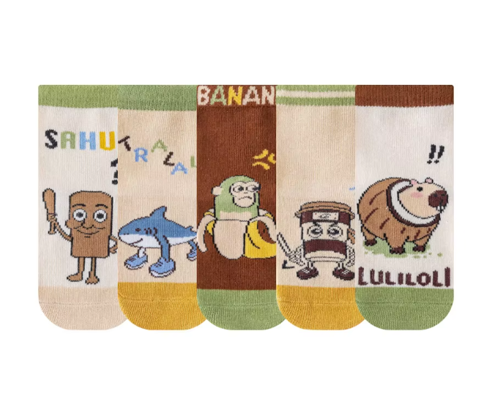 Set van 5 Kindersokken – Italian Brainrot