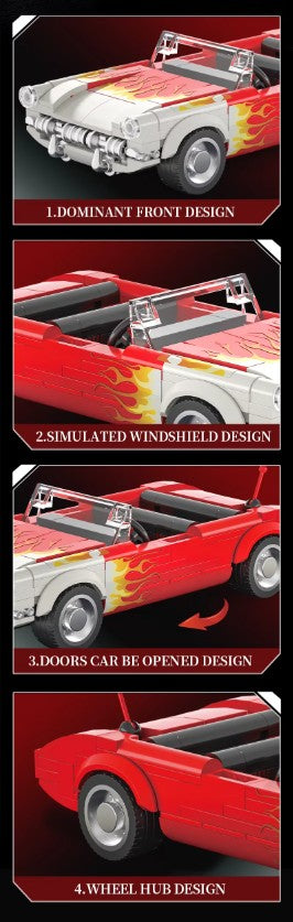 Vintage rode cabrio bouwset