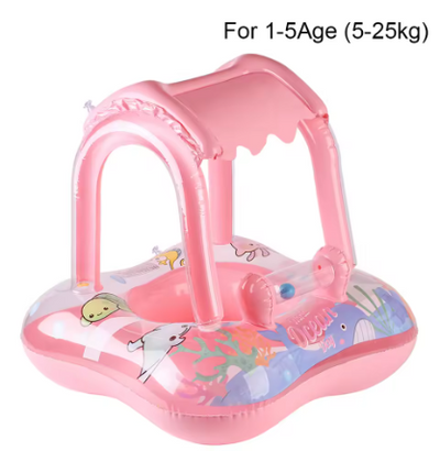 Bouée de natation pour bébé avec pare-soleil rose ou bleu
