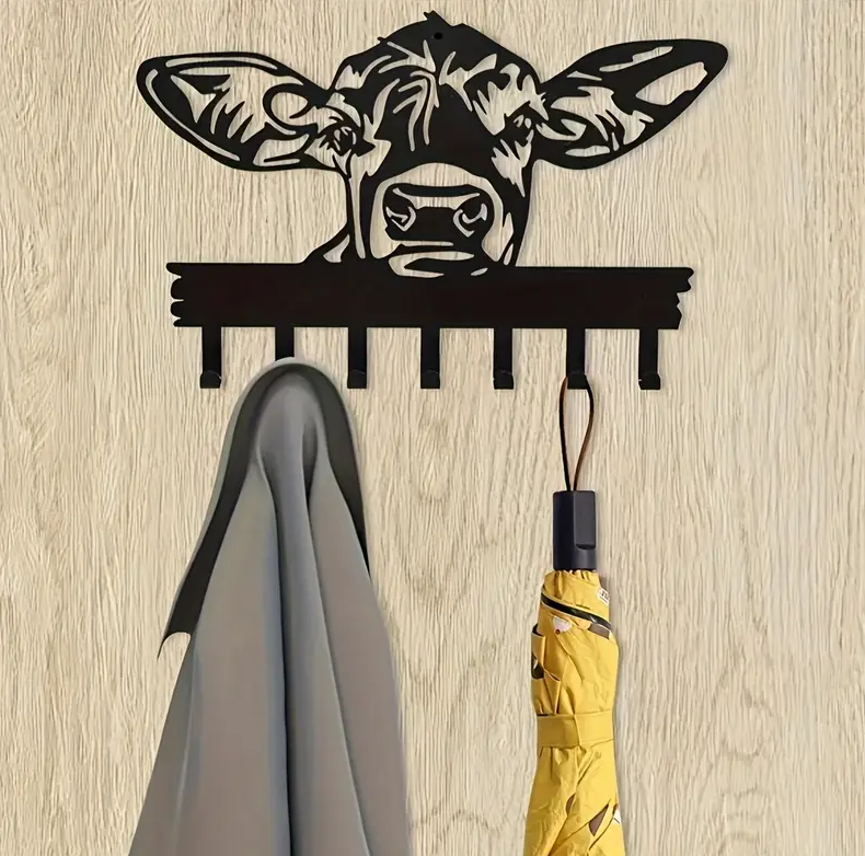 Porte-manteau mural Vache