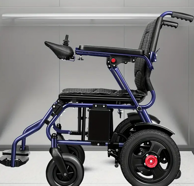Fauteuil roulant électrique bleu