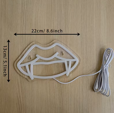 Neon LED Sign Vampire Teeth