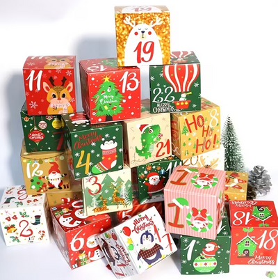 DIY Advent Calendar – 24 Party Boxes with Christmas Designs