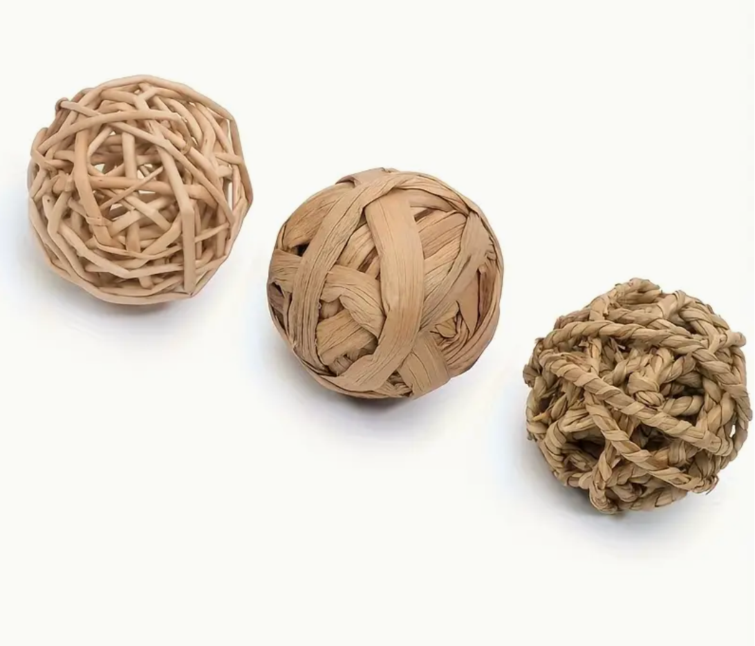 3 balles à mâcher et à jouer