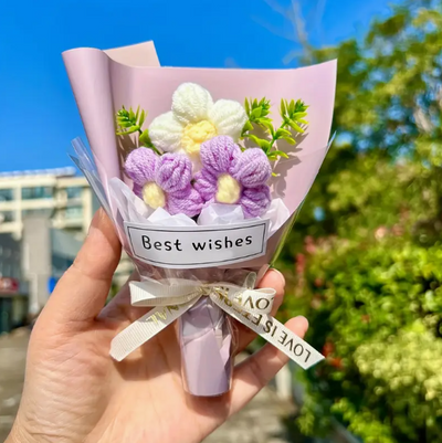 Hand-knitted Daisy Bouquet – Knitted Daisy Decoration