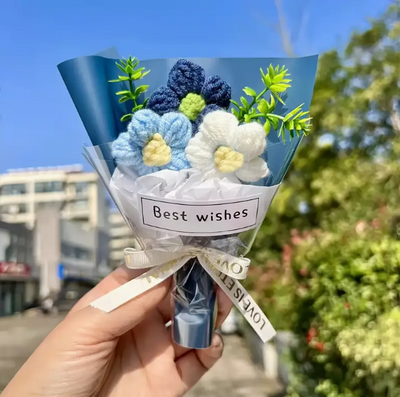 Hand-knitted Daisy Bouquet – Knitted Daisy Decoration