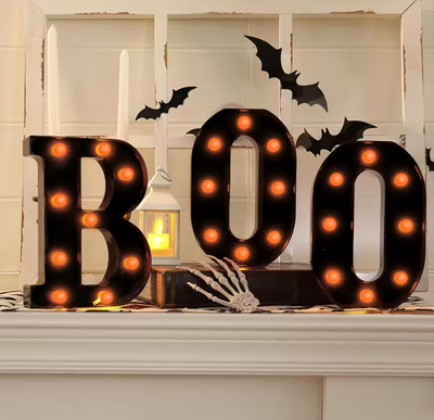 Décoration lumineuse LED d'Halloween BOO