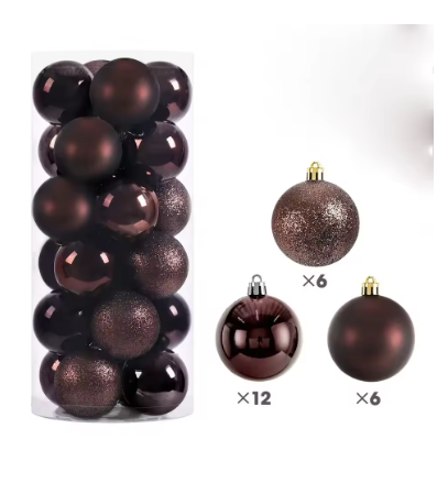 24 moderne kerstballen 6cm beschikbaar in verschillende kleuren