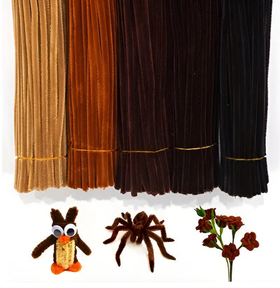 500 pièces de fil chenille aux nuances marron