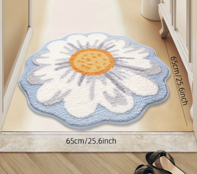 Tapis de bain design en forme de fleur