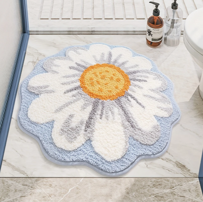 Tapis de bain design en forme de fleur