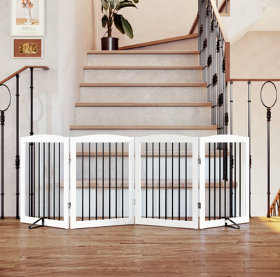 Barrière pliante pour chien – 4 panneaux blancs