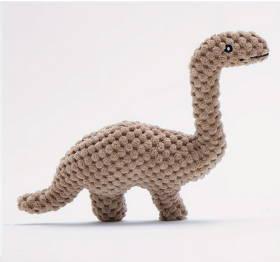 Bruin piepspeeltje in dinosaurusvorm voor katten en honden.