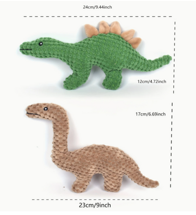 Dinosaurus hondenspeelgoed van pluche met ingebouwde pieper.