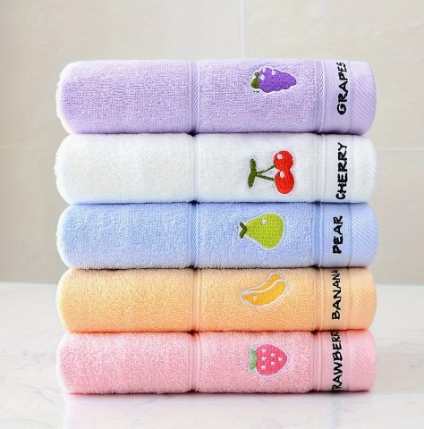 Ensemble de 5 serviettes de toilette à motifs de fruits