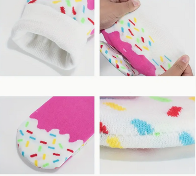 grappige ijs-sokken met fruit- & ijscrèmeprint