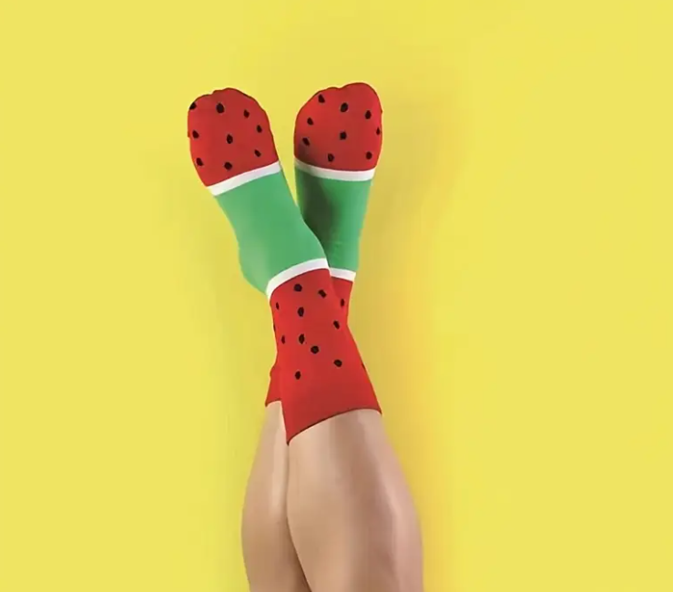 grappige ijs-sokken met fruit- & ijscrèmeprint