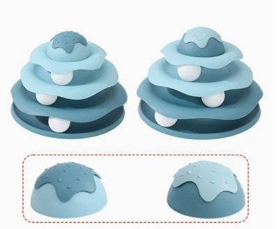 Tour tournante pour chats bleu/rose/jaune/vert