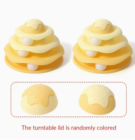 Tour tournante pour chats bleu/rose/jaune/vert
