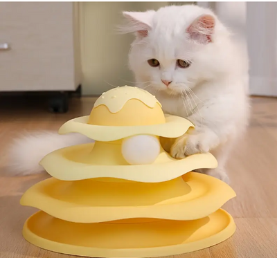 Tour tournante pour chats bleu/rose/jaune/vert