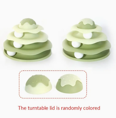 Tour tournante pour chats bleu/rose/jaune/vert