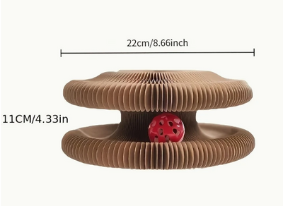 Compact rond kattenspeeltje met bewegend balletje – ideaal formaat voor katten van alle leeftijden.