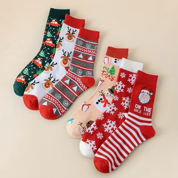 one pair of Christmas socks at random