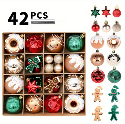 Set van 42 Kerstballen & Ornamenten