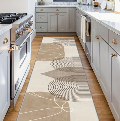 Tapis de cuisine – Beige/Blanc