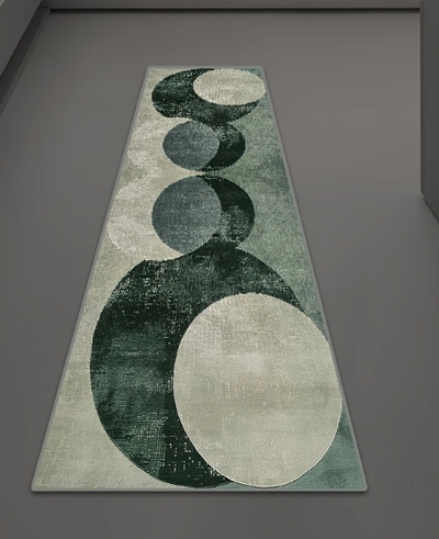 Tapis de cuisine à motif de cercles verts