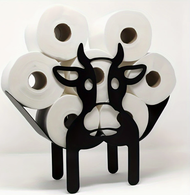 Porte-rouleau de papier toilette en forme de vache