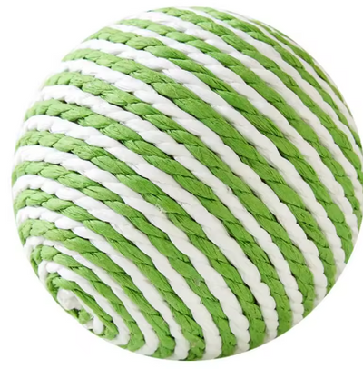 Ronde sisal krabbal met ingebouwde bel, ontworpen als interactief speelgoed en nagelverzorgingstool voor katten.