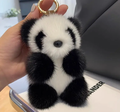 Porte-clés panda en peluche