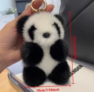Porte-clés panda en peluche