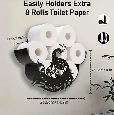 Porte-rouleau de papier toilette paon