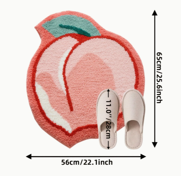Tapis de bain en forme de pêche