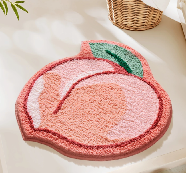 Tapis de bain en forme de pêche