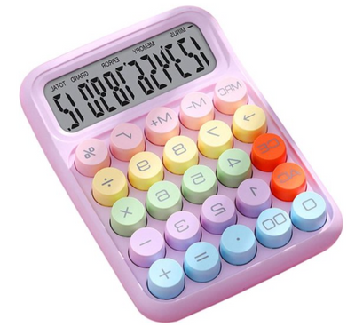 Calculatrice d'interrupteur mécanique rose, jaune ou bleu