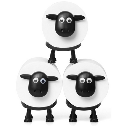 Porte-papier toilette - Mouton noir 3 pièces