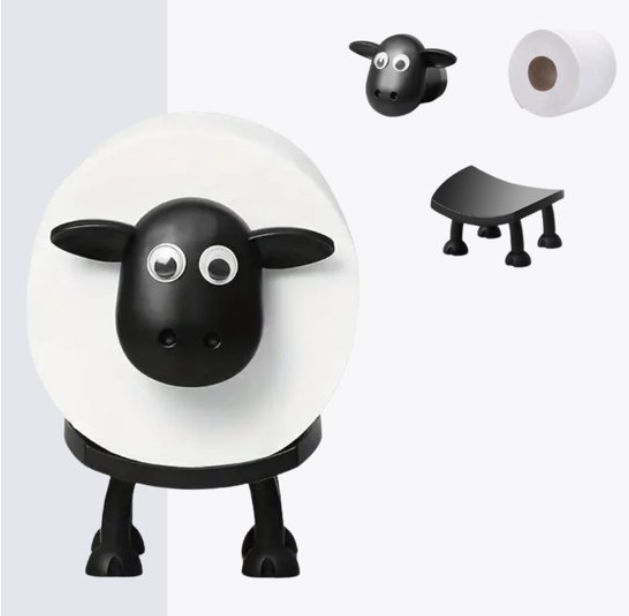 porte-rouleau de papier toilette en deux parties en forme de mouton