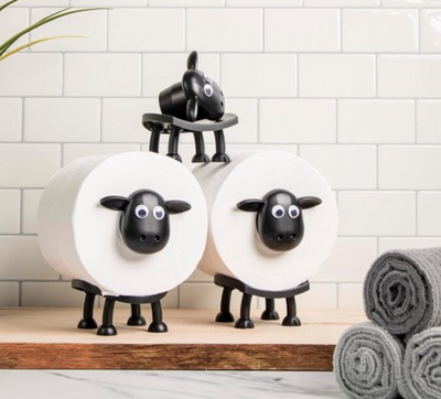 Porte-papier toilette - Mouton noir 3 pièces